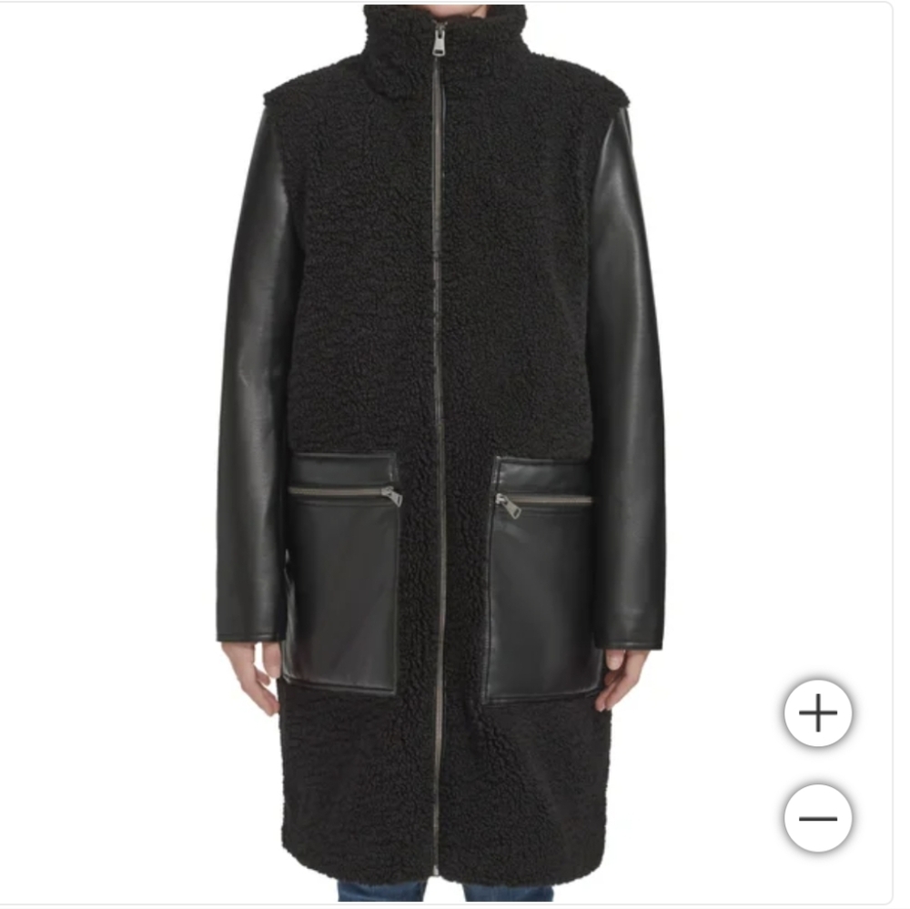 NWT Marc‎ New York Andrew Marc Women's Bouclé Coat Black XL